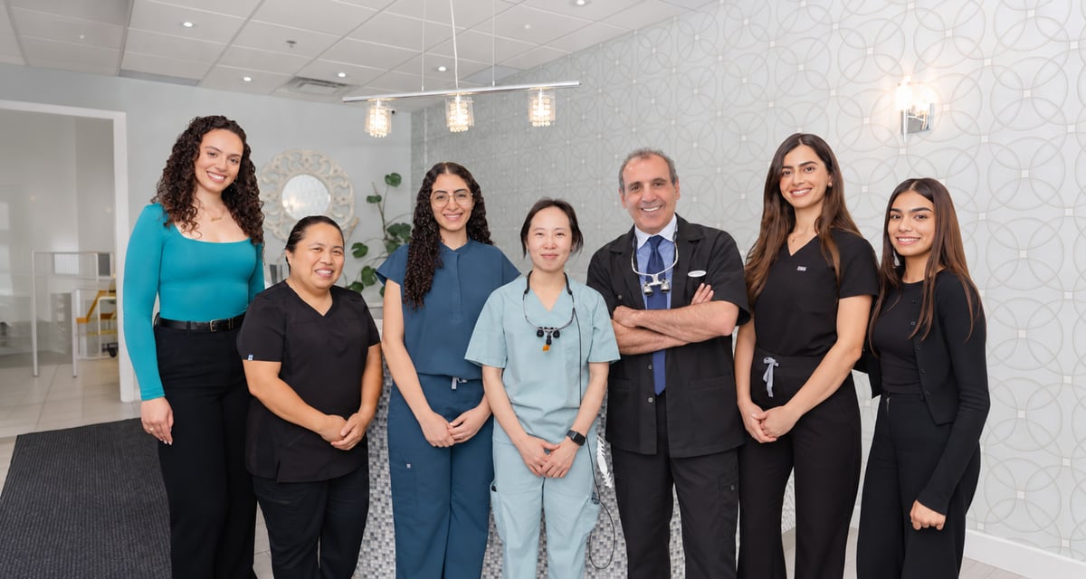 The Nobleton Dental Smiles team standing together in the clinic